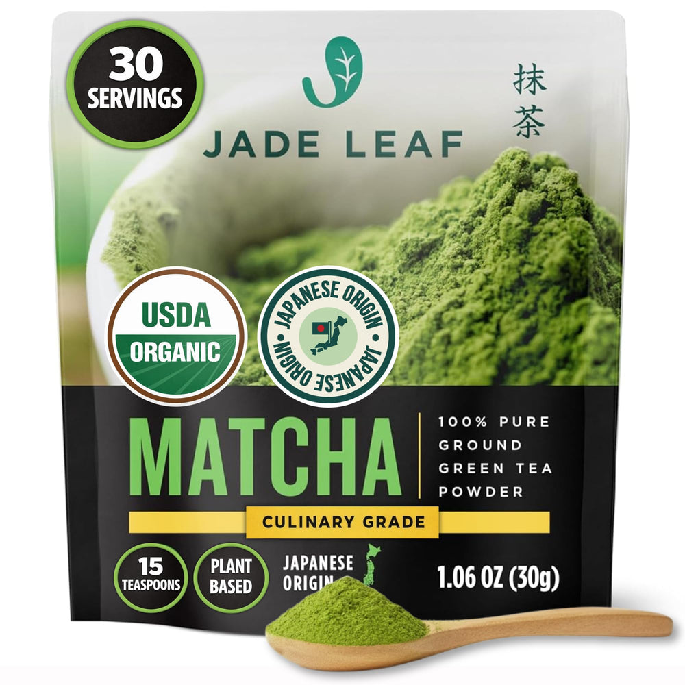 Jade Leaf Matcha Organic Culinary Powder in a jar for cooking