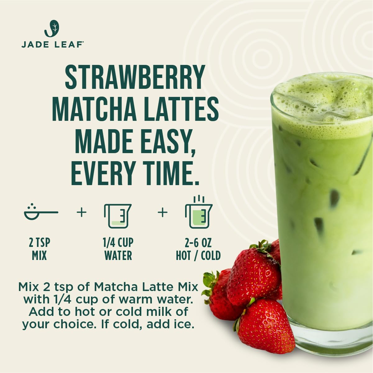 Frothed milk with Jade Leaf Matcha Strawberry Latte yields silky texture