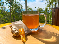 Jade Tea ginger root and orange peel aroma in a warm cup.