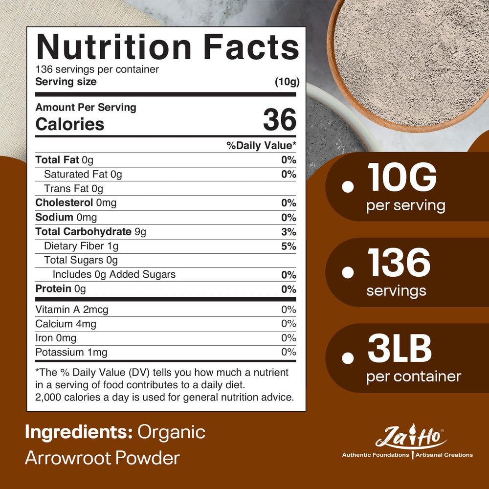 Close-up of Jai Ho Arrowroot Powder texture ideal for sauces and gravies.
