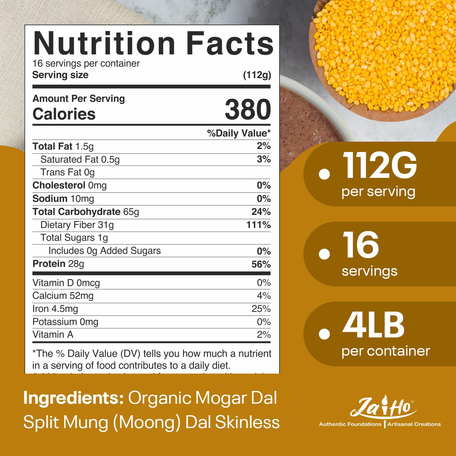 Jai Ho Mogar Dal split mung in a bowl showing versatile ingredient.