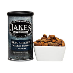 Jake's Nut Roasters farm-to-market packaging highlights premium almonds and direct-to-consumer quality.
