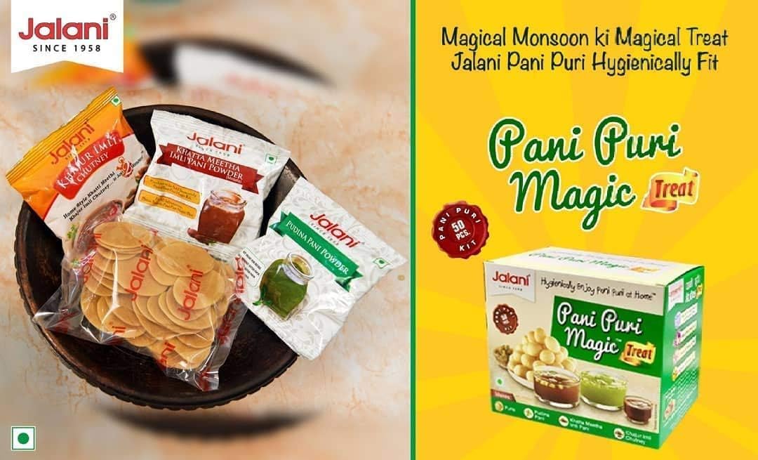Jalani Pani Puri Magic packaging interior, ready-to-use configuration.