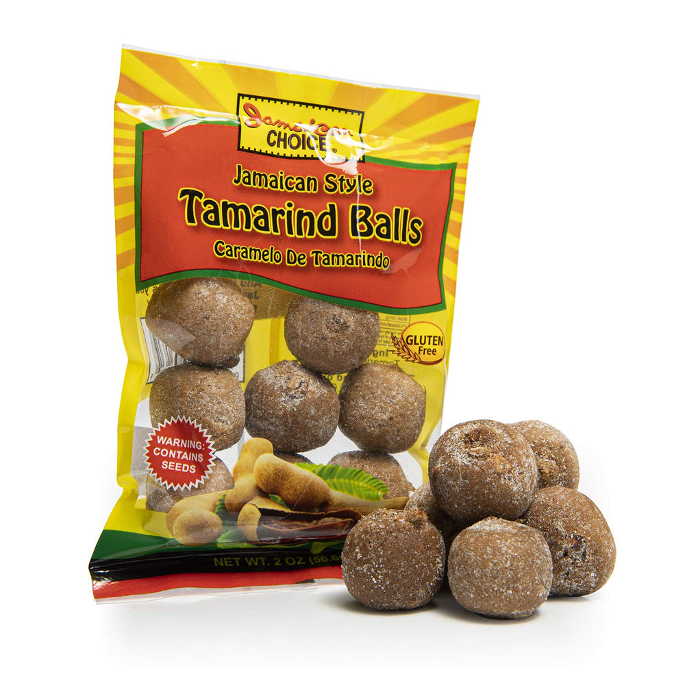 Jamaican Choice tamarind balls with heritage recipe notes a traditional flavor.