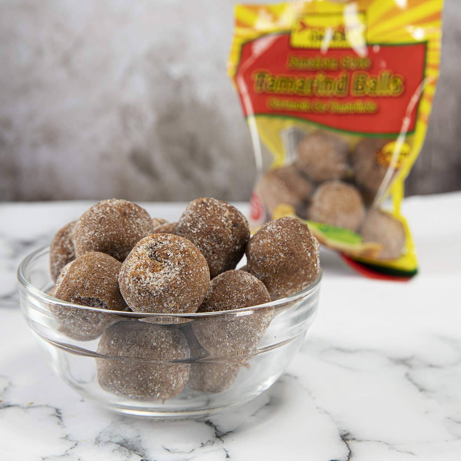 Jamaican Choice tamarind balls served on plate, ideal party snack.