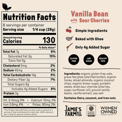 Jamie’s Farm Vanilla Bean Granola crunch close-up highlighting light, crunchy texture