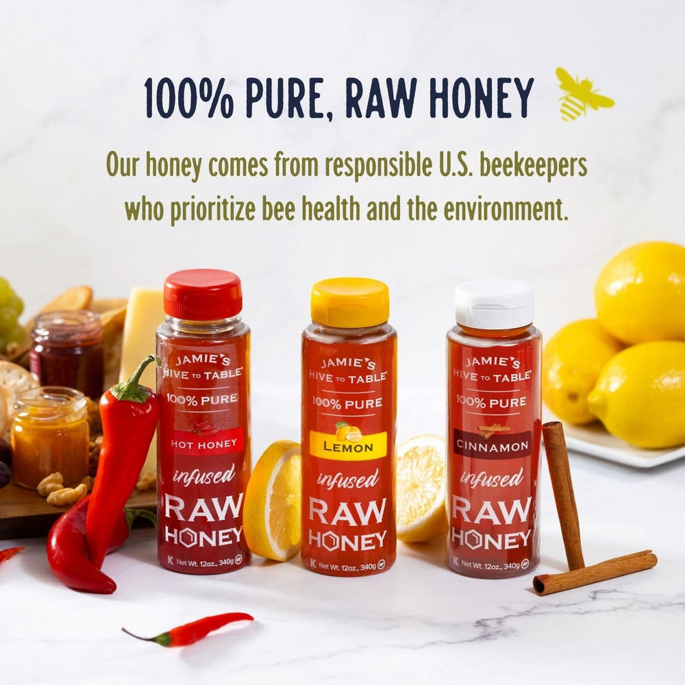 Jamie's Hive to Table gift set box presents an elegant trio for food lovers