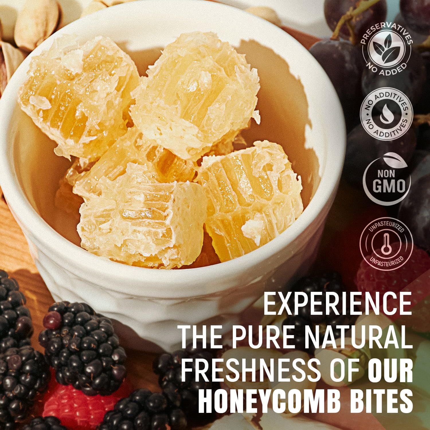 Jamie’s Hive To Table honeycomb bites mixed into yogurt for texture and flavor.