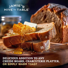 Jamie’s Hive To Table honeycomb on a cheese board for pairing.