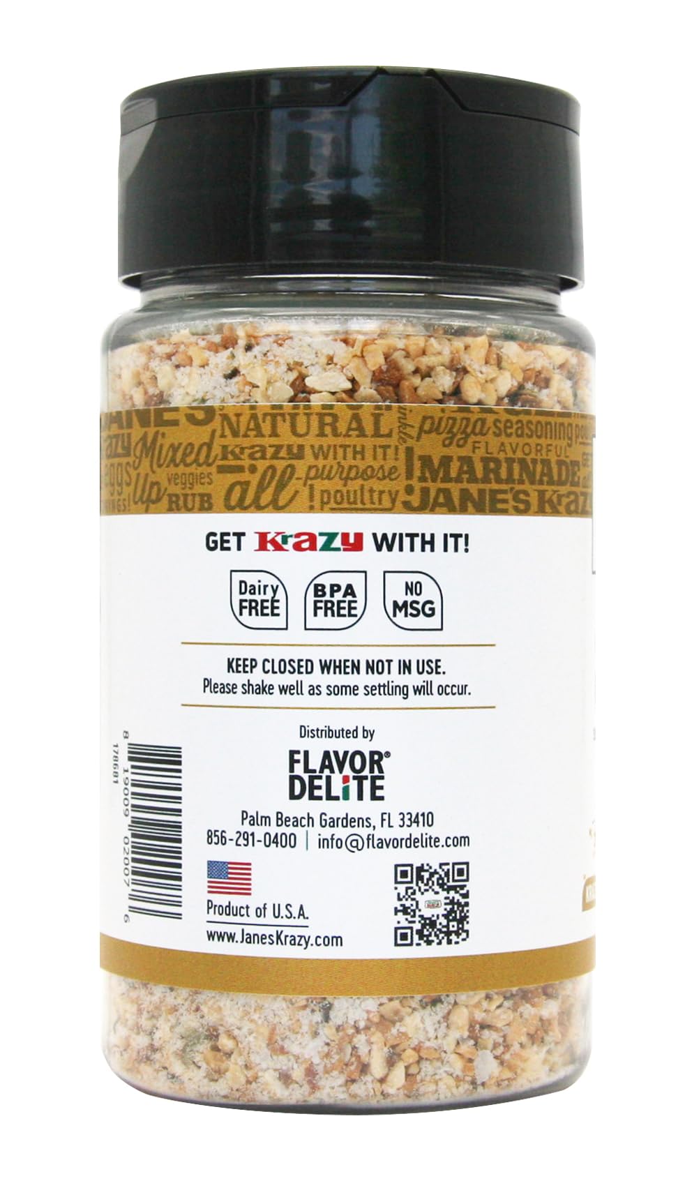 Jane's Krazy Chunky Mixed-Up Garlic Seasoning sprinkled on pasta for quick flavor