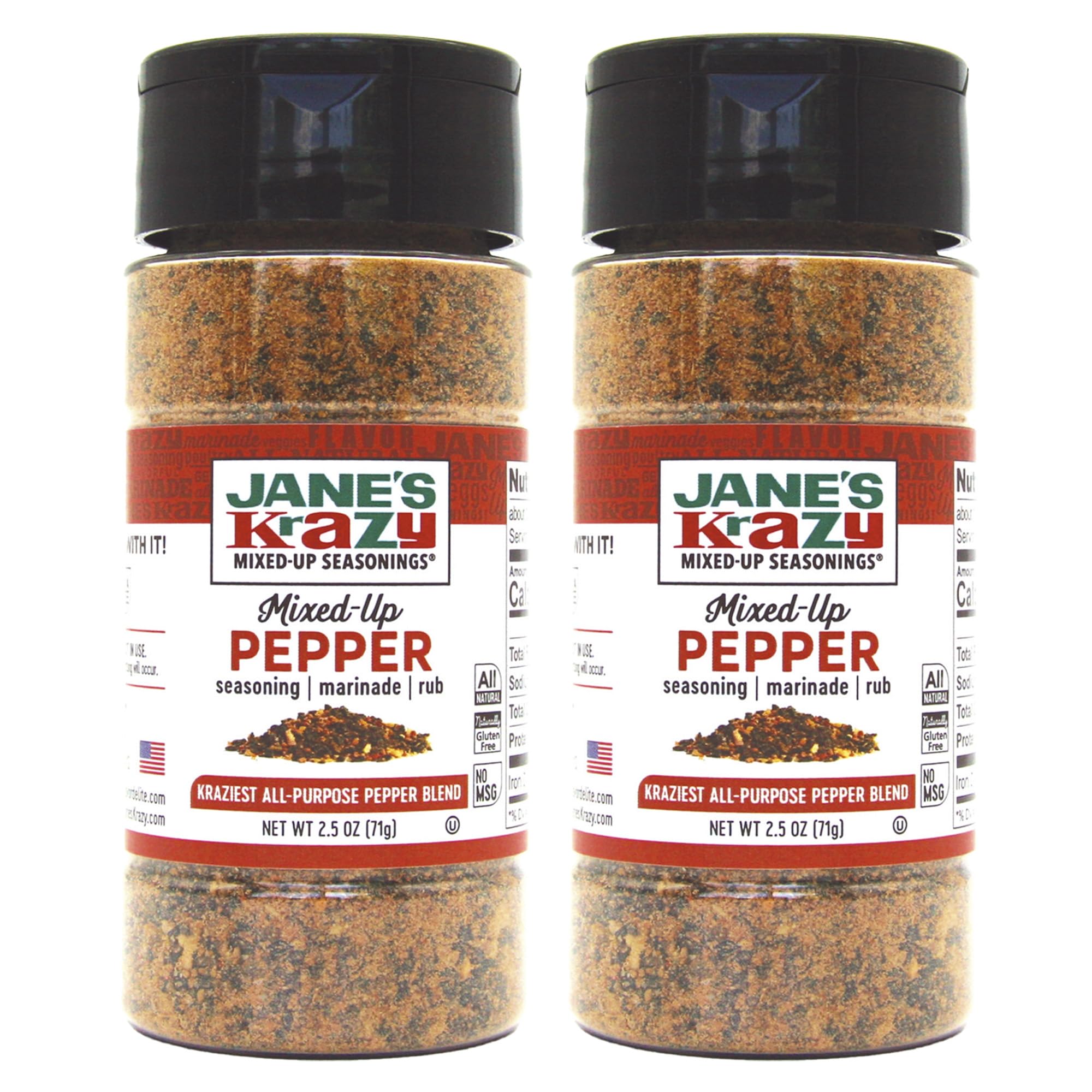 Jane's Krazy Mixed Up Pepper close-up shows colorful pepper blend texture.
