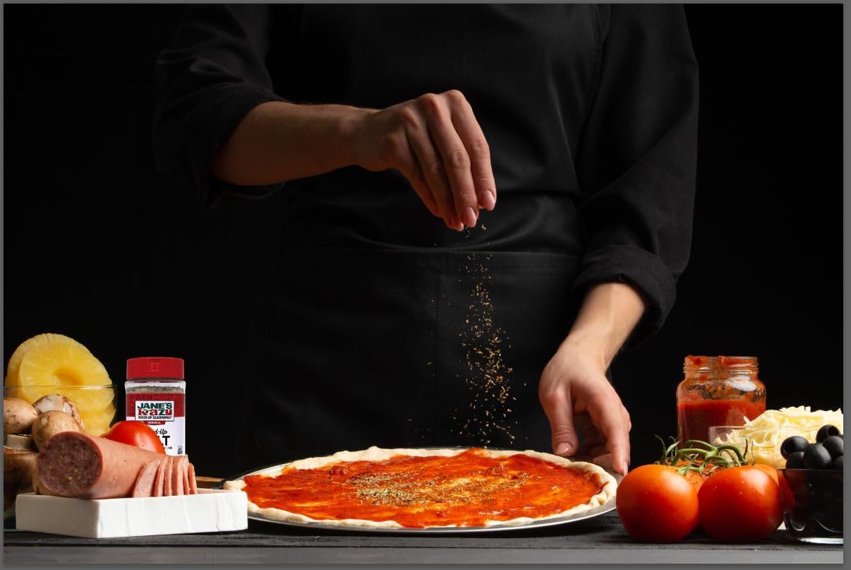 Jane's Krazy Mixed-Up Salt on a seasoned dish highlights zesty, savory notes for everyday meals.