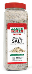 Jane's Krazy Mixed-Up Salt shaker dispense shows convenient seasoning for quick meals.