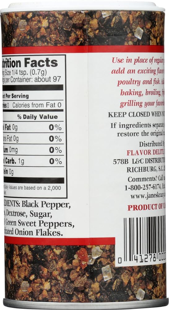 Jane's Krazy Original Mixed-Up Pepper blend enhances vegetables in a skillet.