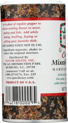 Jane's Krazy Original Mixed-Up Pepper on plate, ideal for marinades and seasonings.