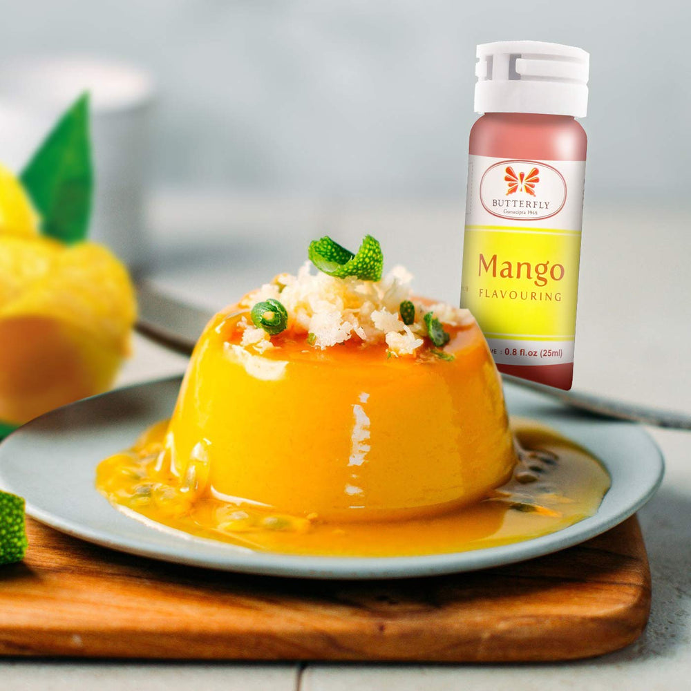 Jans Butterfly Mango paste dessert idea with mango drizzle