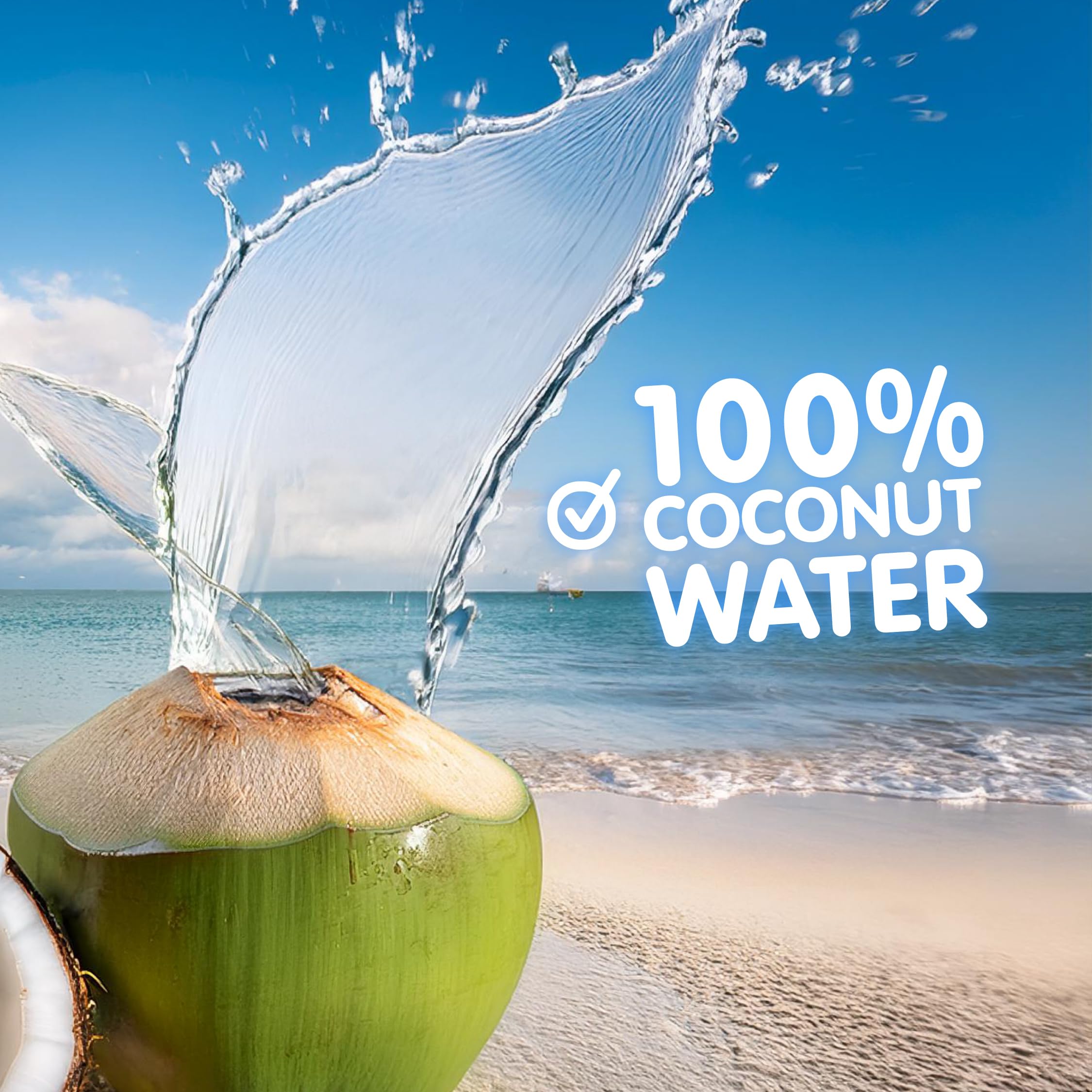 Chilled Jans coconut water poured into a glass for refreshment