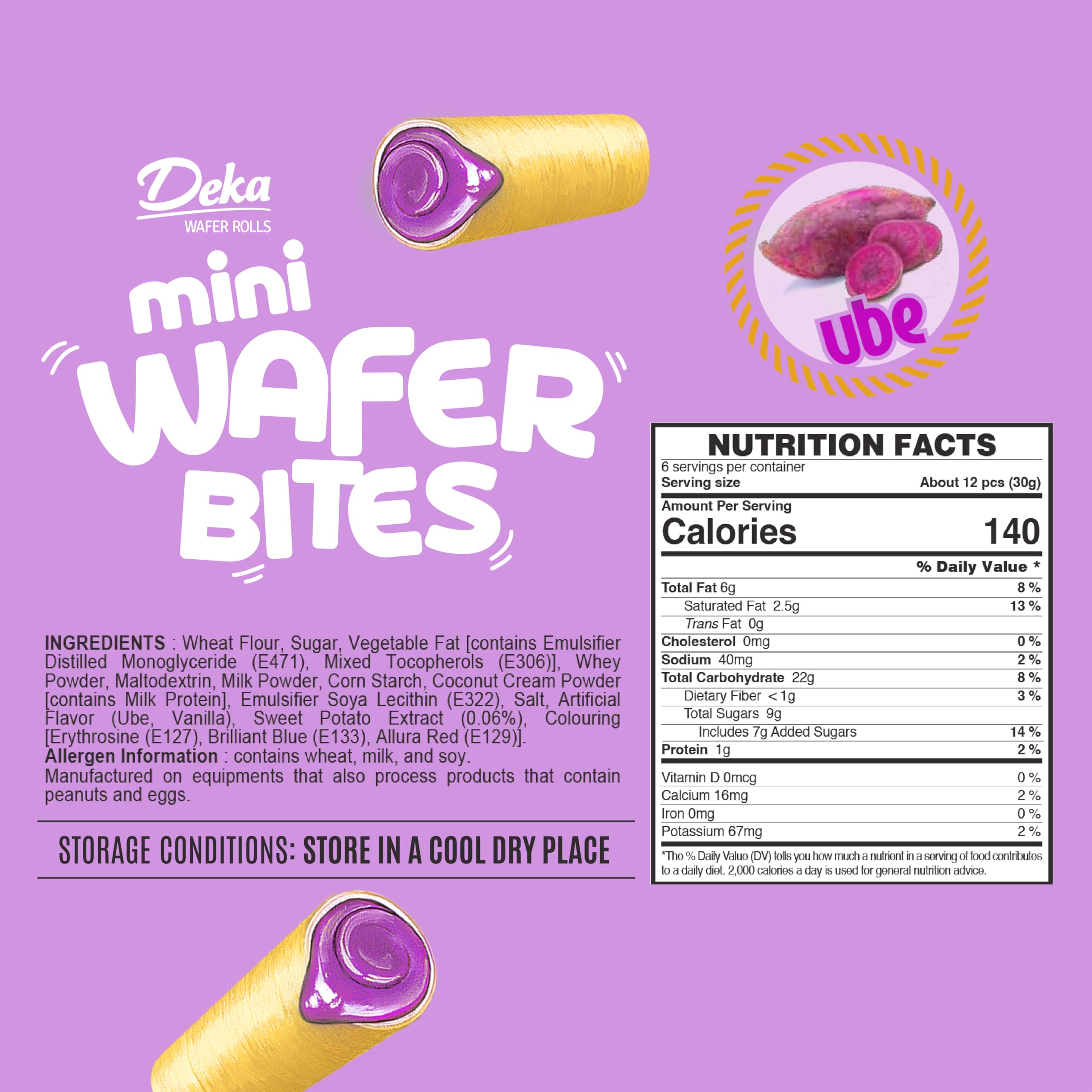 Jans Deka Ube mini wafer bites crispy shell highlights crunch.