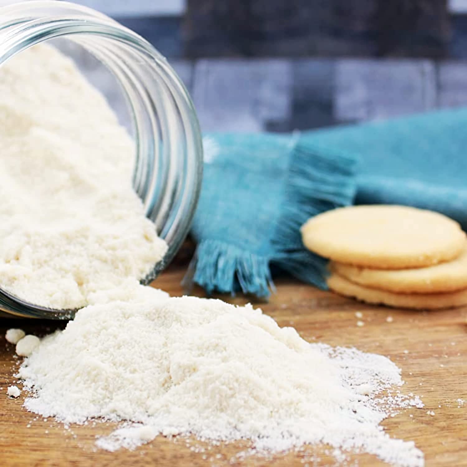Jans Organic Coconut Flour product shot suggests keto-friendly baking ideas.
