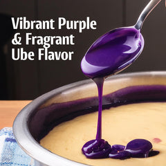 Jans Ube Condensed Milk creamy texture shown in a close-up swirl.