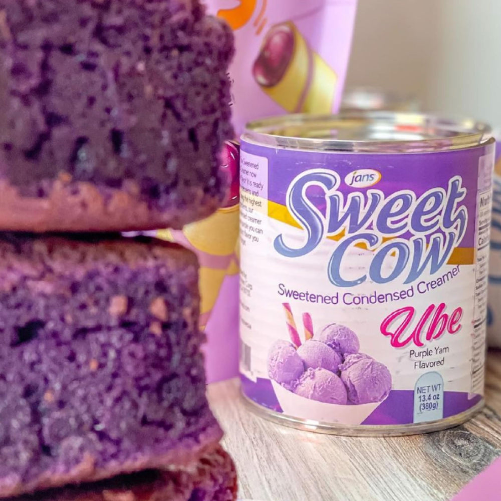Jans Ube Condensed Milk back label closeup with ingredients and pack details