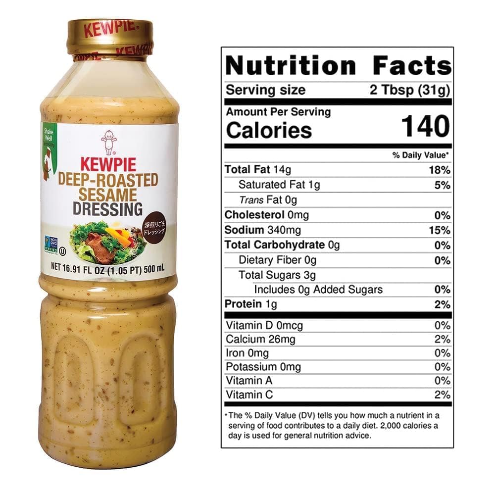 Back view of Japanese Deep Roasted Sesame Dressing 2-pack for pantry storage.