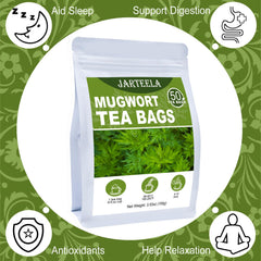 Pure mugwort powder ready for infusion, offering aromatic notes and gentle relaxation.