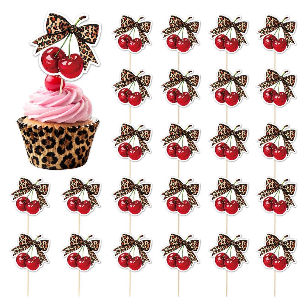 JarThenaAMCS cheetah-bow-cherry-topper adds vibrant charm to birthdays.