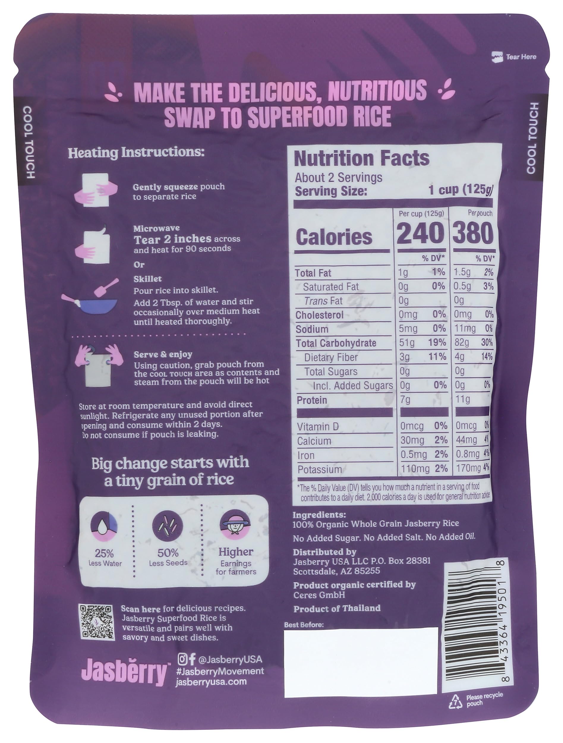 Raw Jasberry grains close-up, premium texture for versatile, tasty dishes.