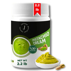 Jatisse Pistachio Cream bulk bucket with rich texture for bakery prep