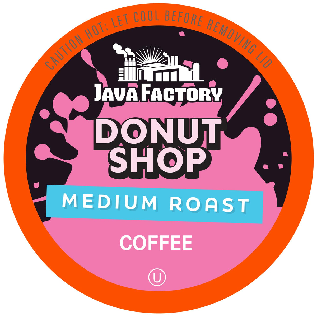 Java Factory Donut Shop Blend pods in a box for a smooth medium roast at home.