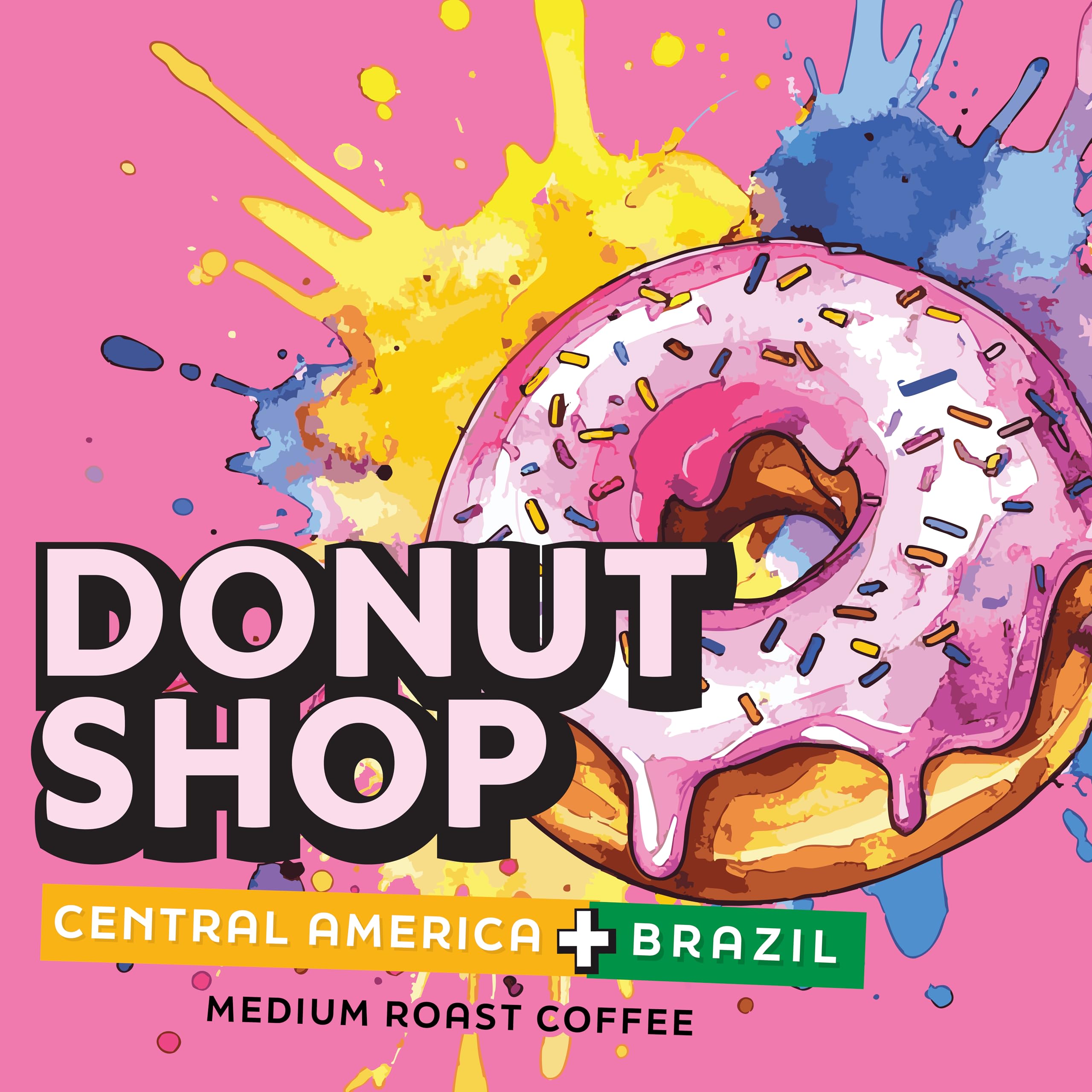 Close-up of the medium roast beans and Donut Shop Blend pod aroma.