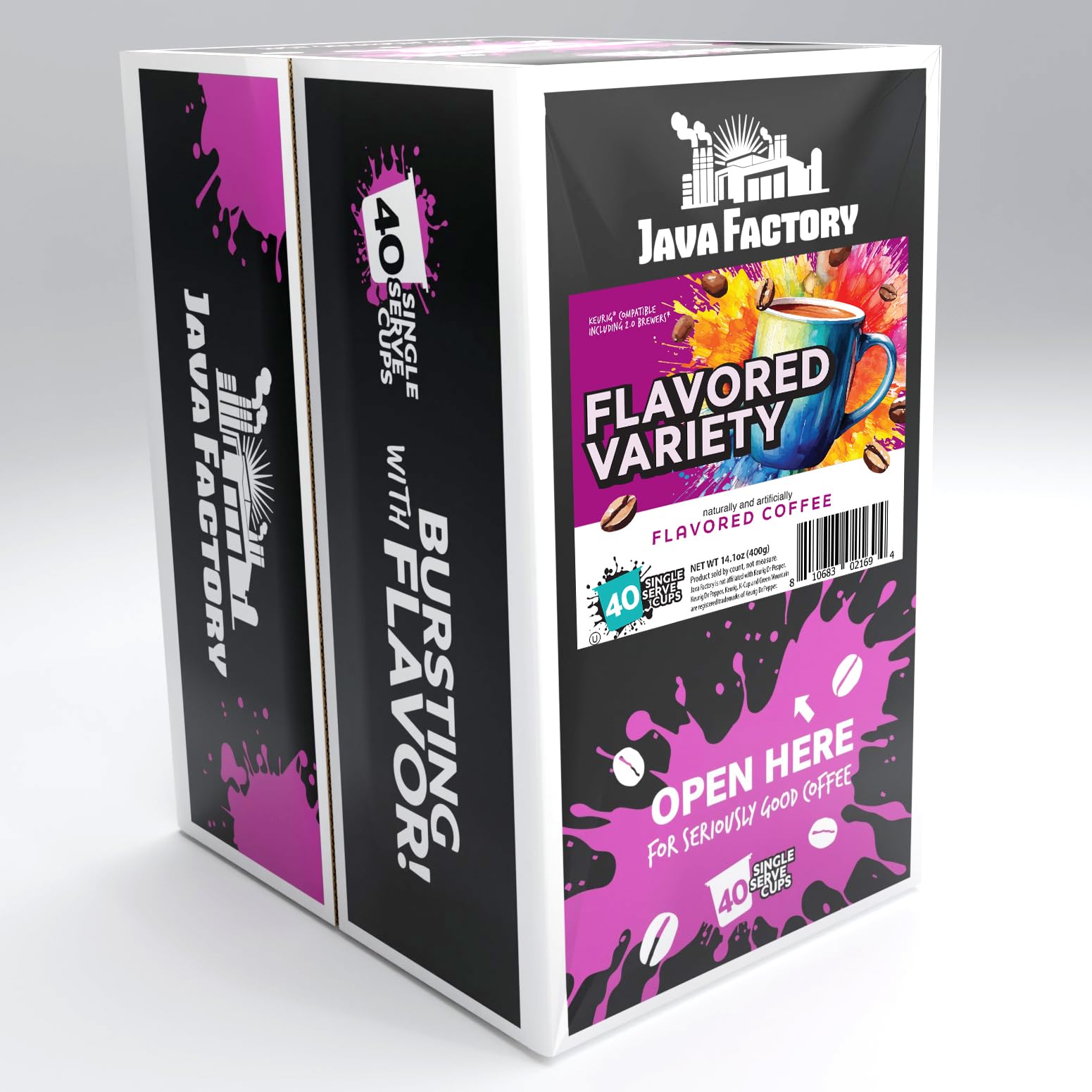 Java Factory Flavored Pods Choco Nut delivering rich chocolate notes for an afternoon treat.