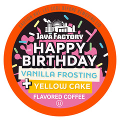 Java Factory Happy Birthday Cake Icing pods for quick single-serve coffee
