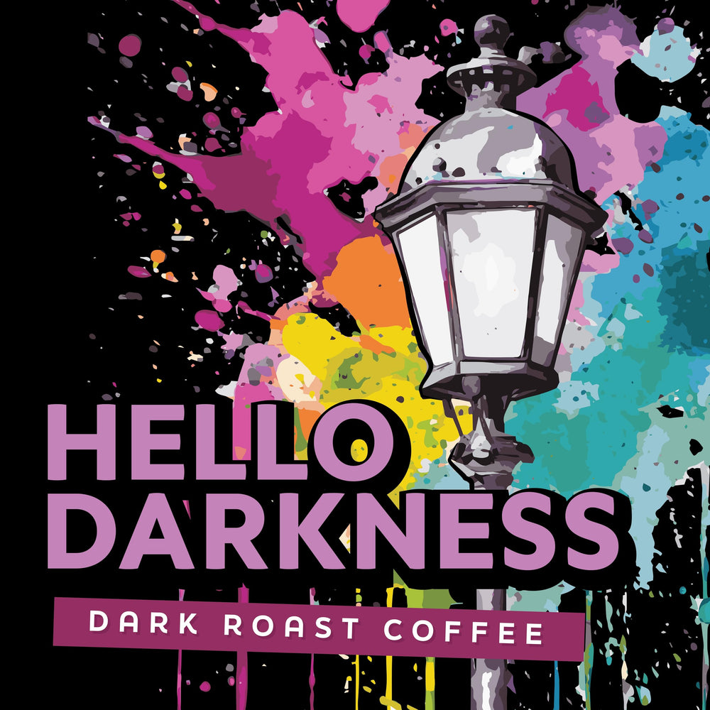 Java Factory Hello Darkness K-Cup compatibility enables easy Keurig brewing.