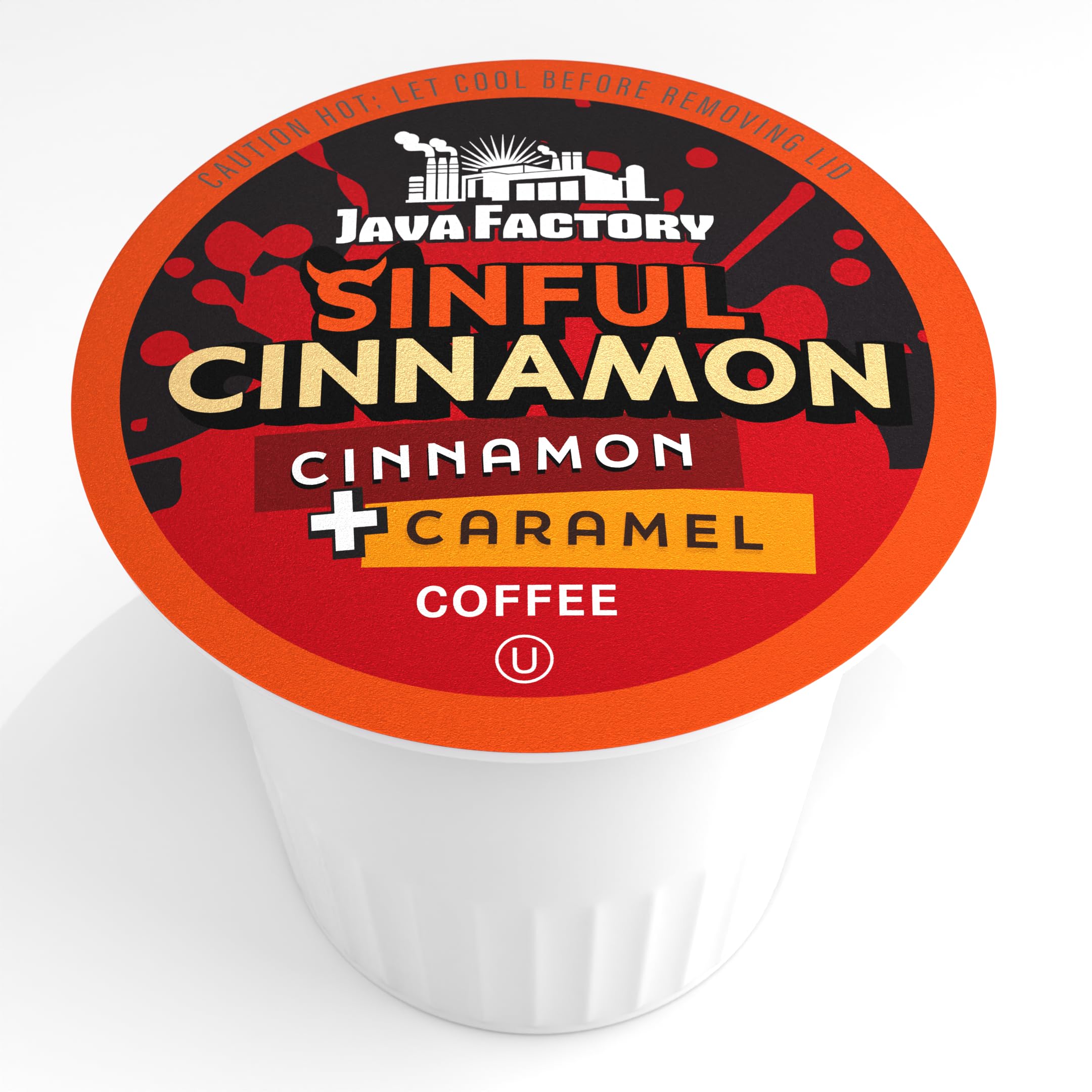 Java Factory Sinful Cinnamon box opened highlights easy daily brewing.