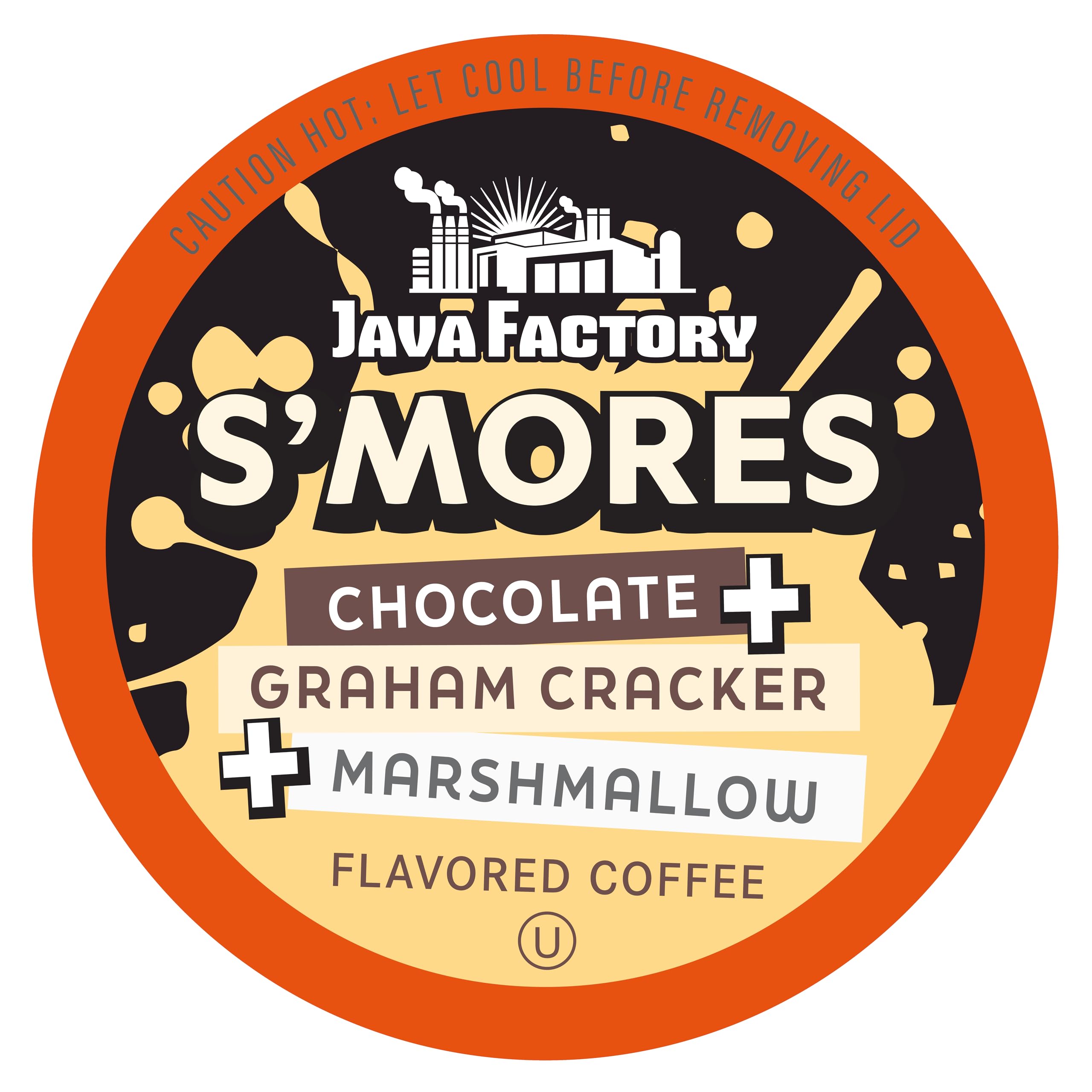 Java Factory S'mores coffee pods brew a rich chocolate aroma for a cozy morning boost