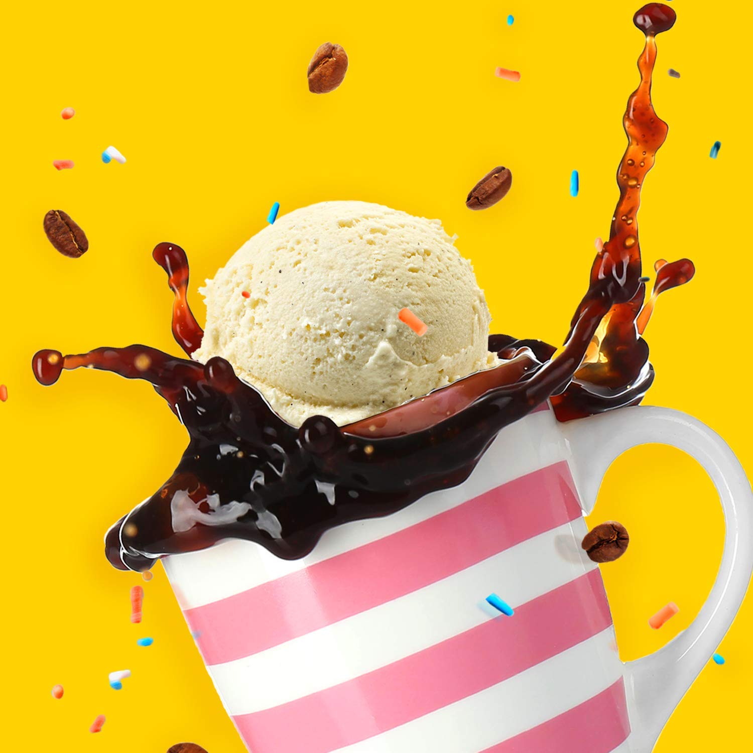 Steaming cup of Java Factory Vanilla Dream highlighting inviting aroma.