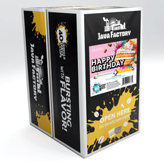 Vanilla cake flavor in Java Factory pods for a festive taste