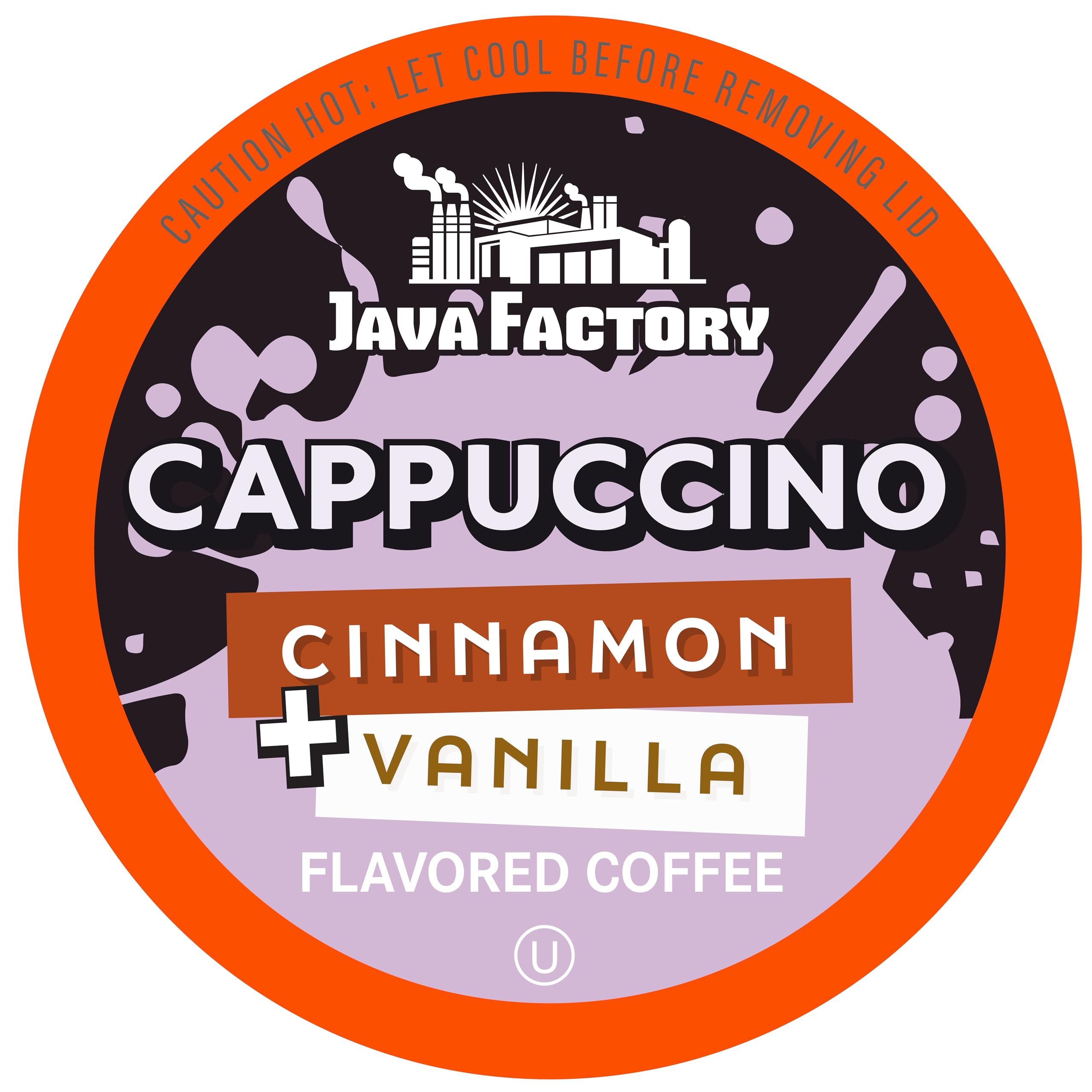 Java Factory vanilla cream cinnamon pod on box, quick Keurig morning brew