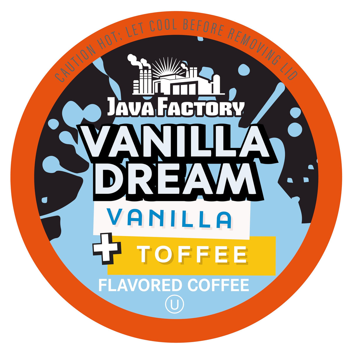 Java Factory Vanilla Dream coffee pod showing vanilla flavor for a smooth morning brew.