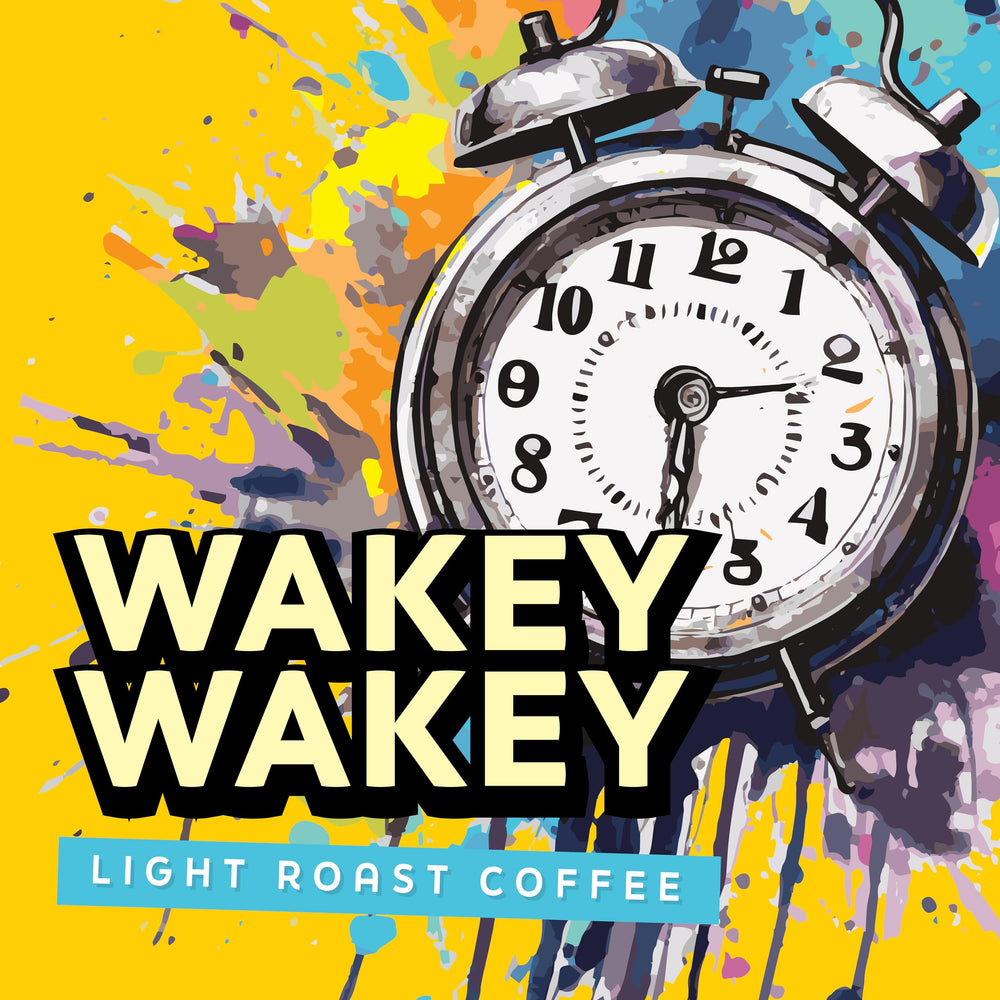 Java Factory Wakey Wakey light roast cup steaming, ready to energize your morning.