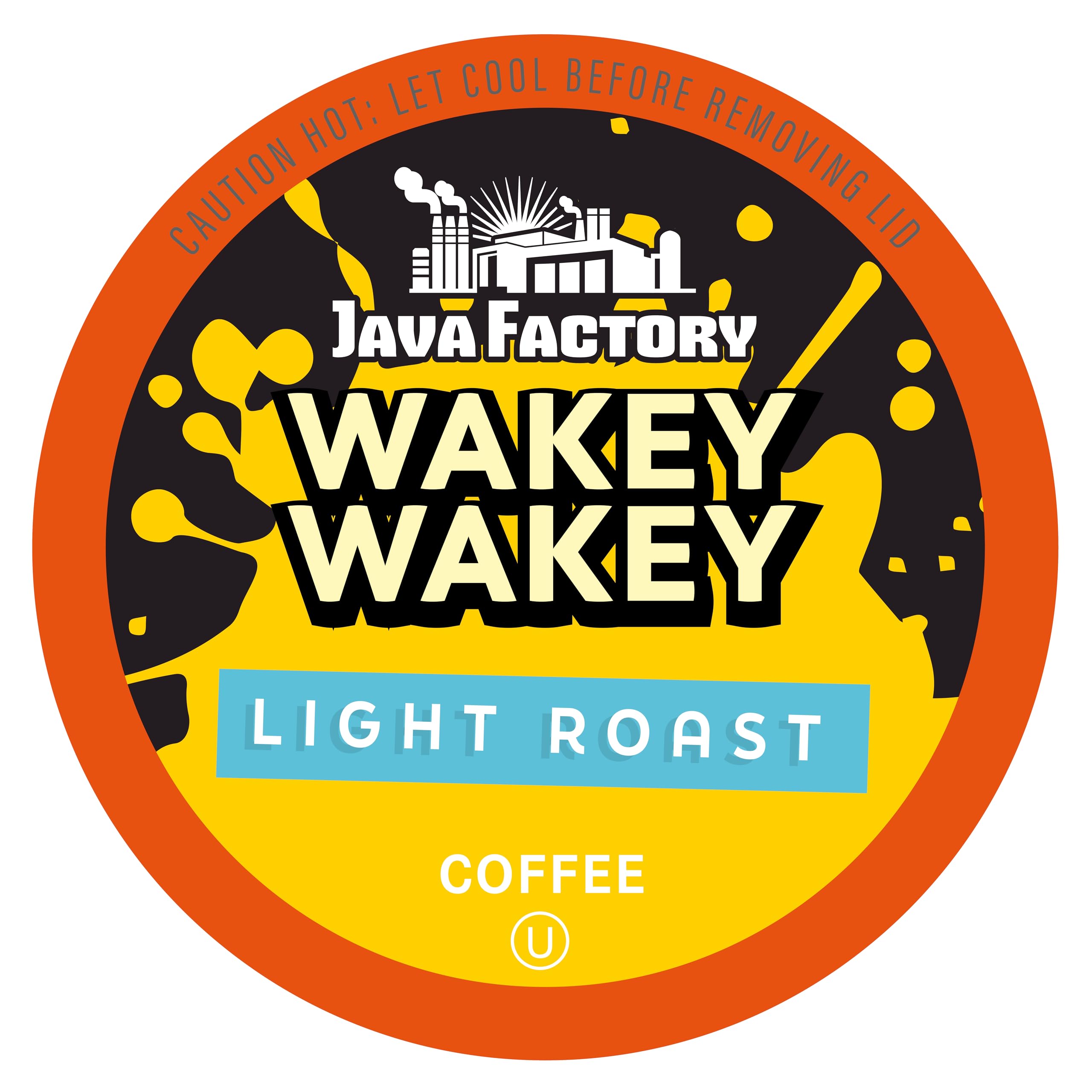 Java Factory Wakey Wakey light roast pod front view, ideal for a quick morning brew.
