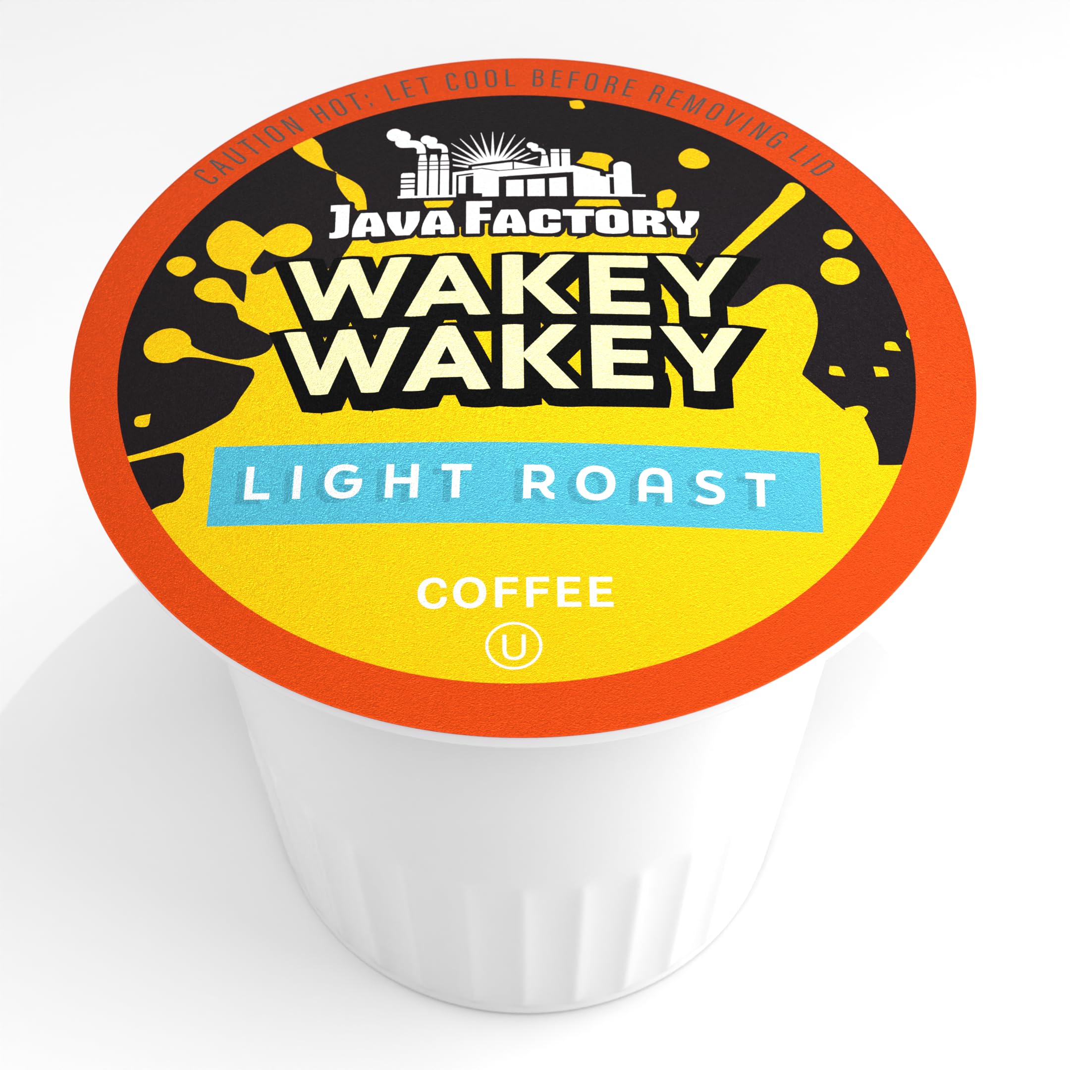 Java Factory Wakey Wakey light roast pod side view, convenient single-serve coffee.