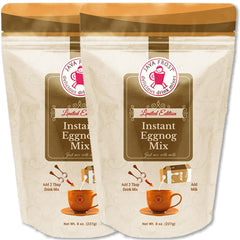 Java Frost Instant Eggnog Mix bag front for quick holiday servings.
