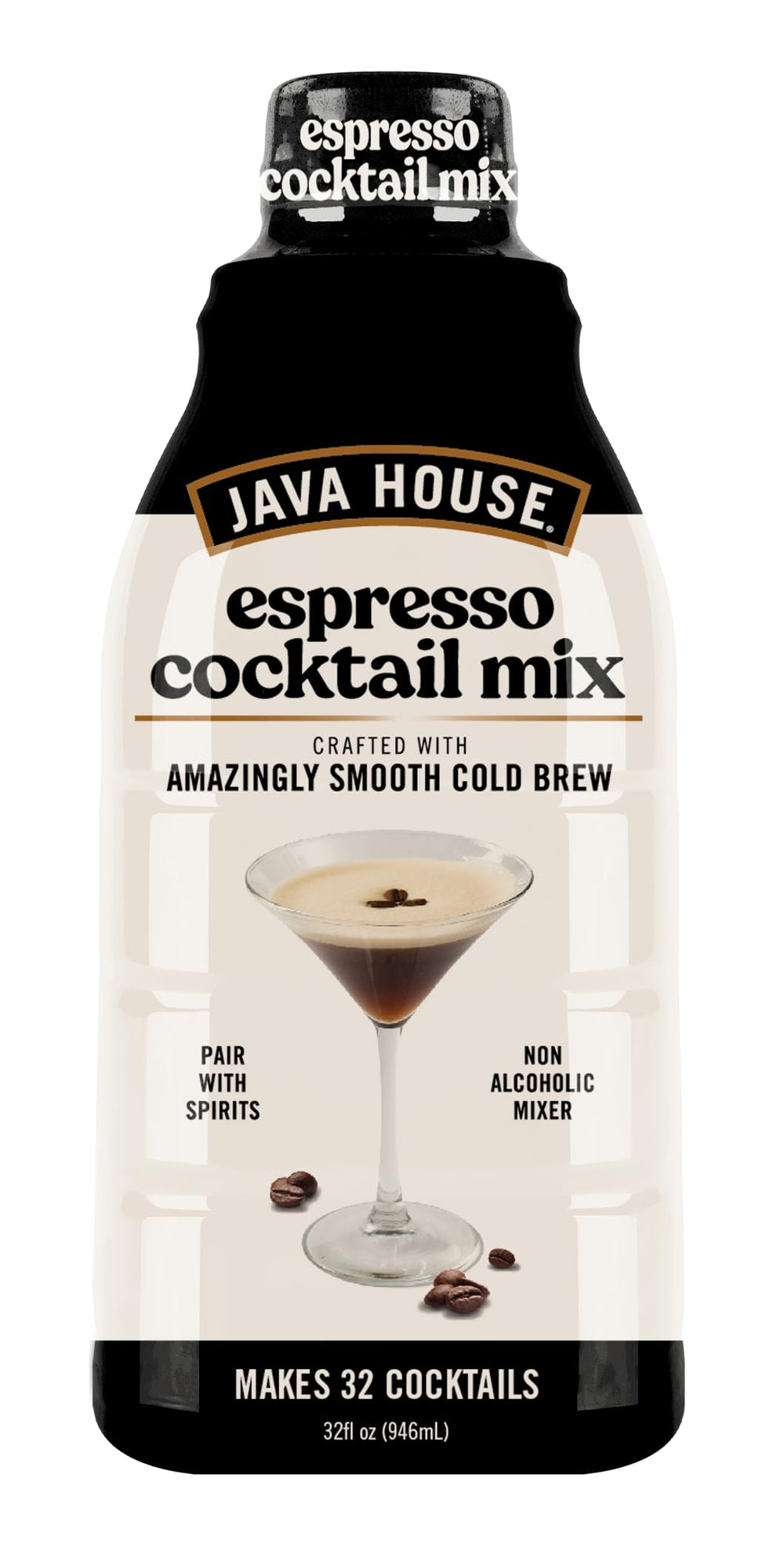Java House cold brew cocktail mix bottle showing premium Arabica notes for smooth espresso cocktails.