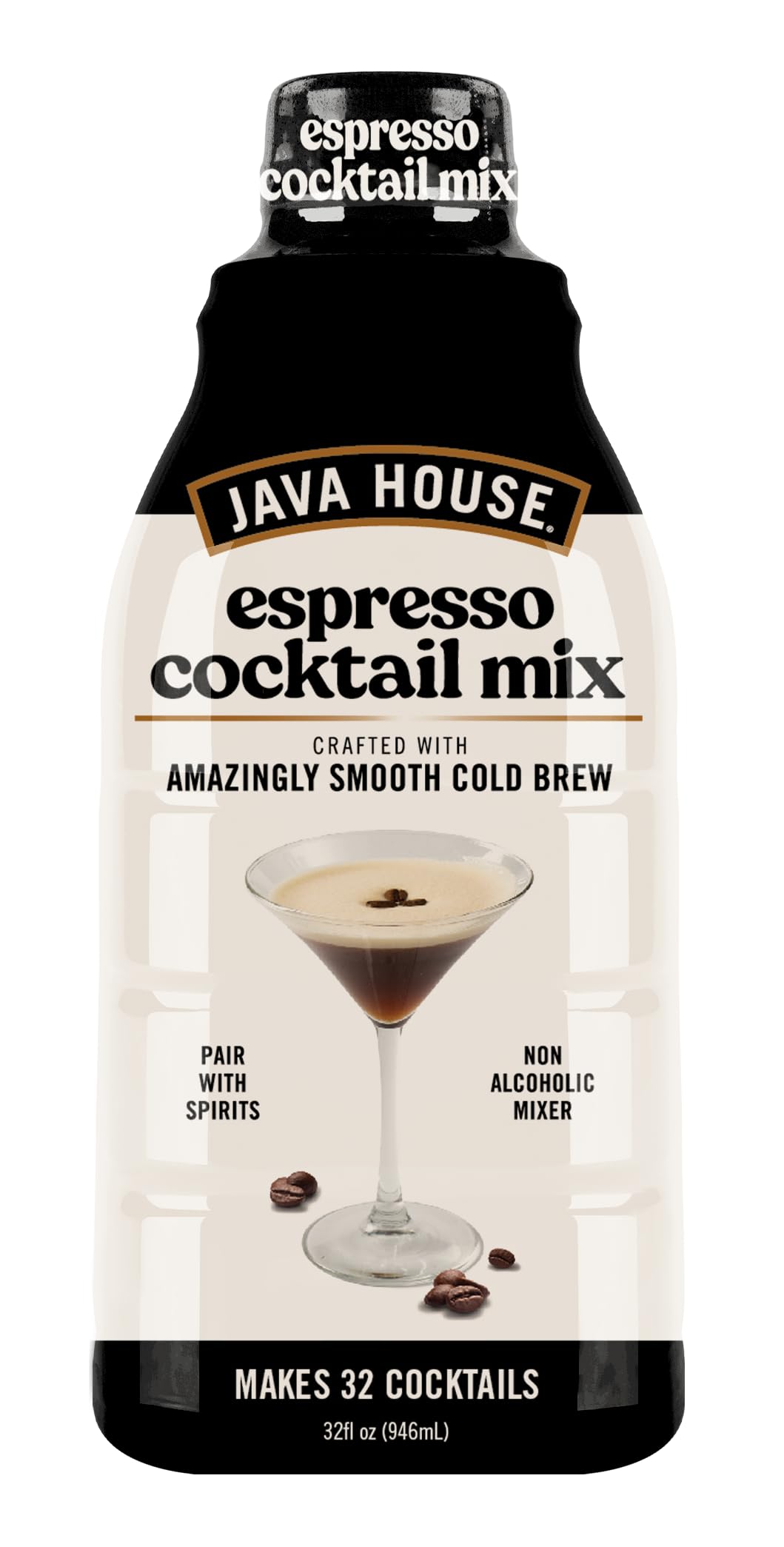 Java House cold brew cocktail mix bottle showing premium Arabica notes for smooth espresso cocktails.