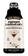 Java House cold brew cocktail mix bottle showing premium Arabica notes for smooth espresso cocktails.