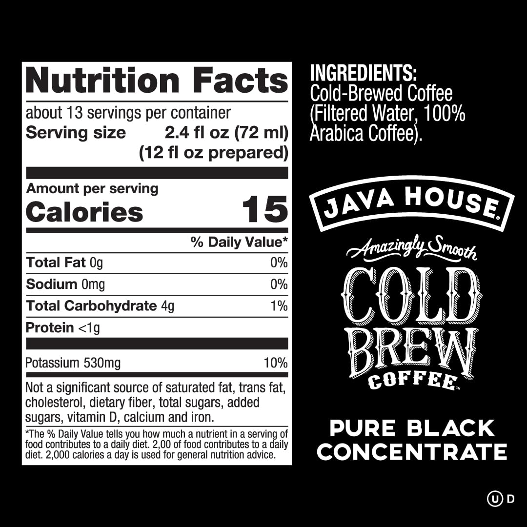 Java House 4:1 concentrate demonstrates customizable strength for bold or lighter brews.