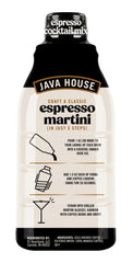 Espresso cocktail glass served with ice featuring Java House mix for versatile flavor options.